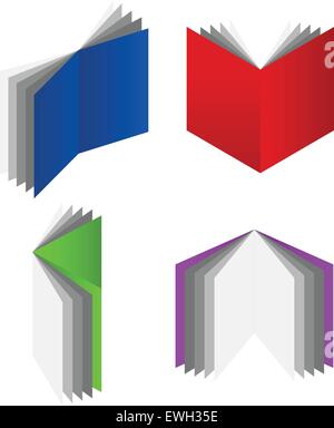 3d book symbols Stock Vector