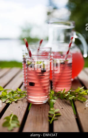 Homemade lemonade made from red berries Stock Photo
