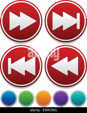 Arrow buttons - fastforward, rewind buttons Stock Vector