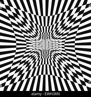Flag optical illusion. Distorted chessboard. Checkered abstract ...
