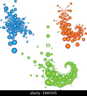 Stylish fractal like elements. Abstract, random dots, circles. vectors. Stock Vector