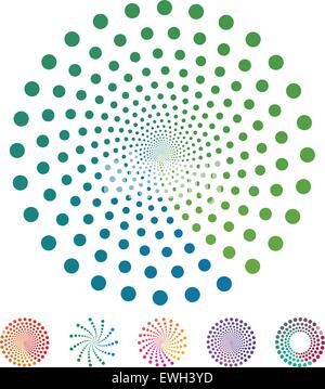 Radial halftone dots. Spotted and dotted stains gradient background ...