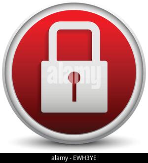 Padlock symbol on stylish background. Stylish red padlock icon. Stock Vector