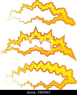 Vivid crazy snaking lines, uneven forms. Yellow and orange colors. Stock Vector
