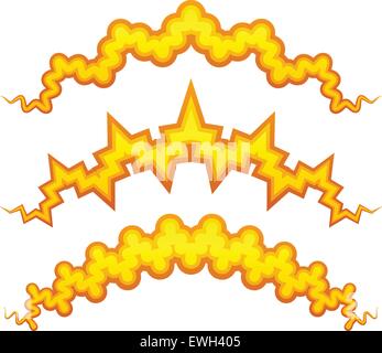 Vivid crazy snaking lines, uneven forms. Yellow and orange colors. Stock Vector