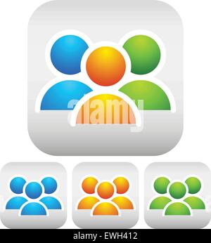 Characters, community icons Stock Vector