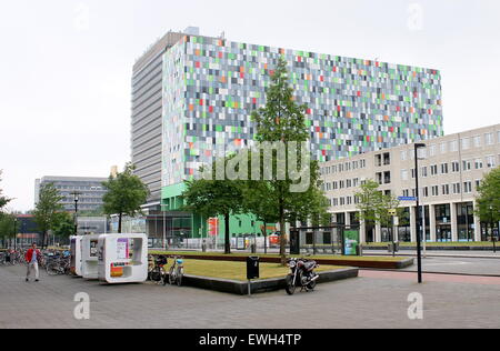 University buildings and student housing 'Casa Confetti' (2008) at  De Uithof Campus Utrecht, Netherlands. Stock Photo