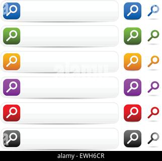 Search bars, buttons and symbols Stock Vector
