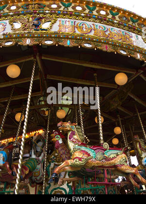 UK, England, Cheshire, Chelford, Astle Park Traction Engine Rally, traditional carousel, Stock Photo