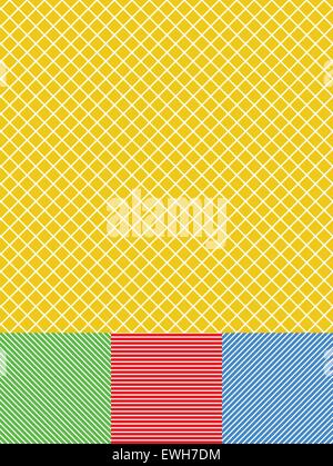 Different lines background set (gridded, diagonal and horizontal with colored background) Stock Vector