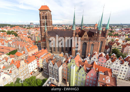 View on the city of Gdansk in Poland. The city is the historical capital of Polish Pomerania with medieval old town architecture Stock Photo