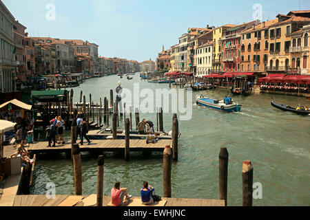 Venice- Canal Grande (Grand Canal) from Rialto Bridge Stock Photo