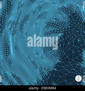 Network background. 3d technology vector illustration. Stock Vector