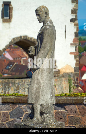 The memorial in Breisach with views of the Hagenbach tower in the background Stock Photo