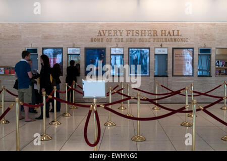 Avery Fisher Hall. Interior design of the Avery Fisher Hall at Lincoln Center Manhattan New York. Opera, NYC, USA. Interior of t Stock Photo
