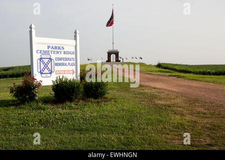 June 26, 2015 - Trimble, Tennessee, U.S - The entrance to the Parks Cemetery Ridge Confederate Memorial Plaza in Trimble, Tennessee. (Credit Image: © Raffe Lazarian/ZUMA Wire/ZUMAPRESS.com) Stock Photo