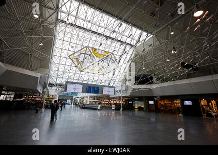 Keflavik airport departures area terminal building Iceland Stock Photo