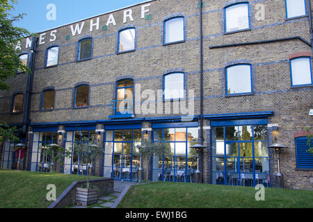 The exterior of the michelin starred River Cafe in Hammersmith, London Stock Photo