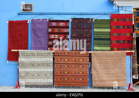 Colorful Mexican Rugs for Sale Stock Photo