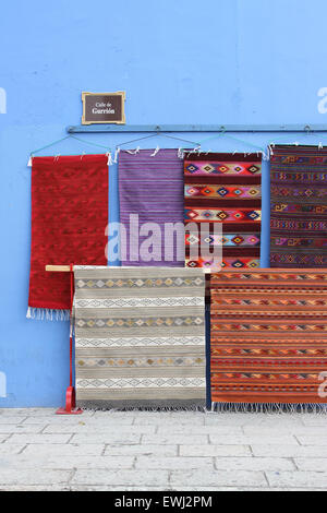 Colorful Mexican Rugs for Sale Stock Photo