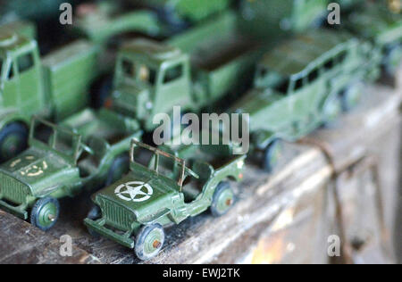 dinky Army trucks and jeeps. Stock Photo