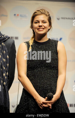 Tokyo, Japan. 26th June, 2015. French singer and actress Louane Emera attends stage greeting during Film Festival 2015 at Yurakucho Asahi Hall in Tokyo, Japan on June 26 2015. © Hiroko Tanaka/ZUMA Wire/Alamy Live News Stock Photo