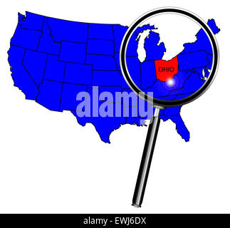 Outline map of the state of Ohio Stock Photo - Alamy