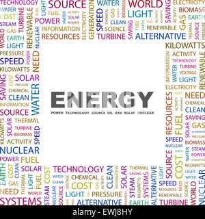 ENERGY. Concept illustration. Graphic tag collection. Wordcloud collage. Stock Vector