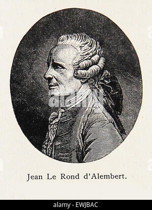 Engraving/Portrait of Jean-Baptiste le Rond d'Alembert, renowned 18th century mathematician, physicist, philosopher, and music theorist, co-editor of the Encyclopedie Stock Photo