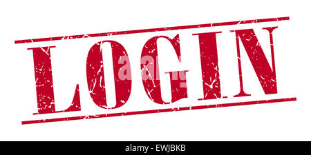 login red grunge vintage stamp isolated on white background Stock Photo