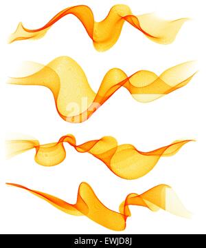 Set of transparent soft lines on white. Stock Vector