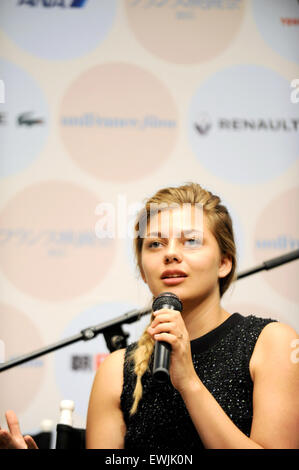 French singer and actress Louane Emera attends Film Festival 2015 in Tokyo, June 26 2015. Stock Photo