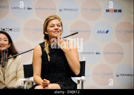 French singer and actress Louane Emera attends Film Festival 2015 in Tokyo, June 26 2015. Stock Photo