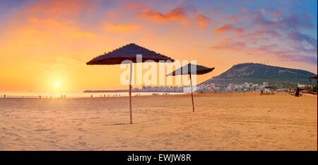 Agadir beach at sunset, Morocco, Africa Stock Photo