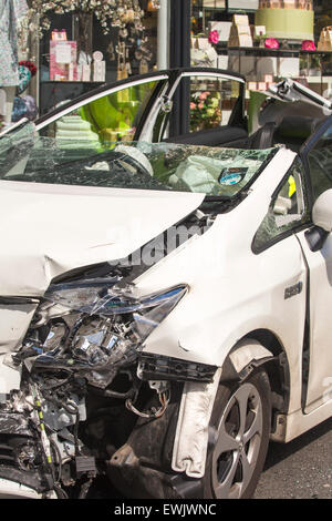 Roof cut off car at crash Stock Photo - Alamy