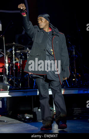 Milwaukee, Wisconsin, USA. 25th June, 2015. Minister of Information PROFESSOR GRIFF of Public Enemy performs live on stage at the Summerfest Music Festival in Milwaukee, Wisconsin © Daniel DeSlover/ZUMA Wire/Alamy Live News Stock Photo