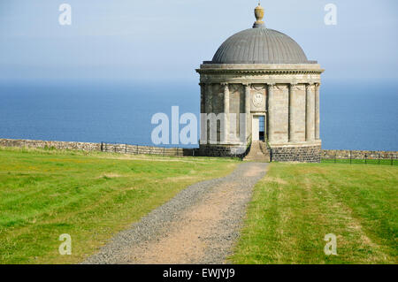 Mussenden Temple is a small circular building located on cliffs near Castlerock in County Derry. Northern Ireland. UK Stock Photo