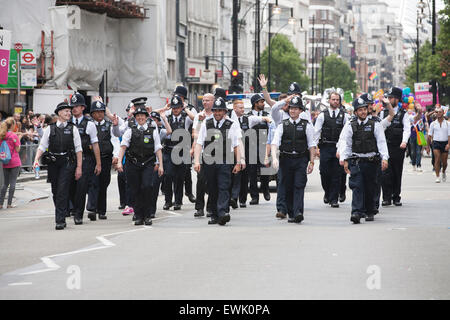 London,UK,27th June 2015,Police officers participate in the Pride in London Parad Credit: Keith Larby/Alamy Live News