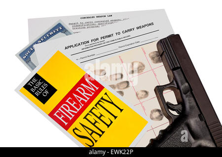 Pistol Handgun with Firearm Application and CCW Permit Fingerprint ID ...
