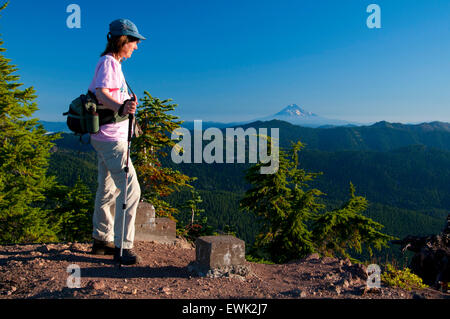 Battle Ax summit (old lookout site), Bull of the Woods Wilderness, Mt Hood National Forest, Oregon Stock Photo