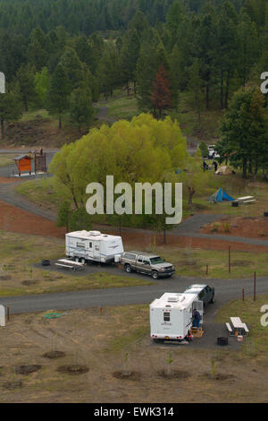 Trailer in Campground, Bates State Park, Oregon Stock Photo - Alamy