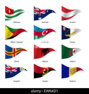 Set  Flags of world sovereign states. Stock Photo