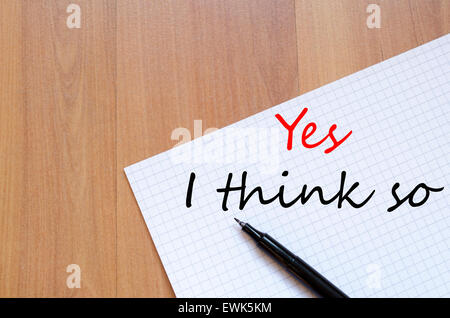 White blank notepad on office wooden table and text concept Stock Photo