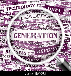 GENERATION. Word cloud illustration. Tag cloud concept collage. Stock Vector