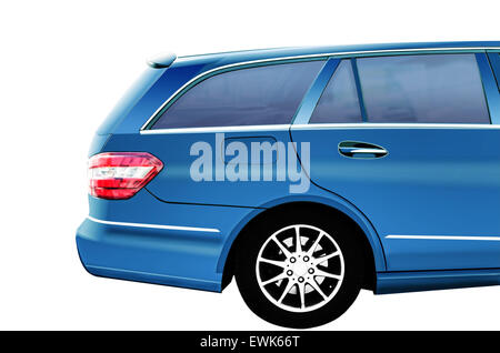 Blue Car isolated on the white background Stock Photo