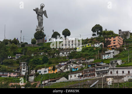 El Panecillo and the Virgin of Quito Stock Photo