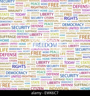 FREEDOM. Concept illustration. Graphic tag collection. Wordcloud collage. Stock Vector