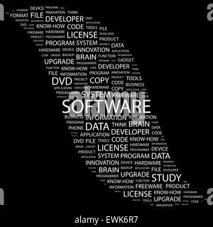 SOFTWARE. Background concept wordcloud illustration. Print concept word cloud. Graphic collage. Stock Vector