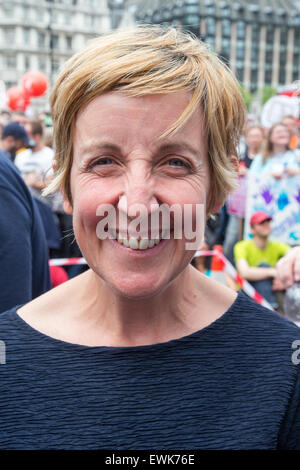 Julie Claire Hesmondhalgh at the anti austerity march in London.Julie acts as Hayley Cropper in Coronation street Stock Photo