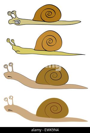 Vector illustration of the various snails Stock Vector